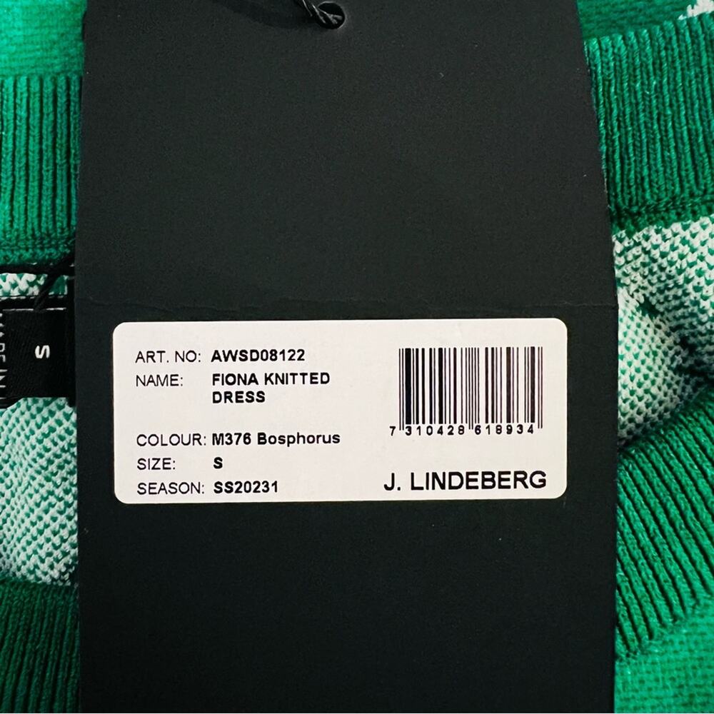 J.LINDEBERG Fiona Knitted Dress Bosphorus Green White Knit Oversized Small NEW - Picture 7 of 10